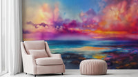 Contemporary Sunset Multi Color wallpaper for Living Room
