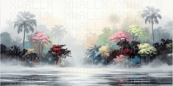 Tropical Serenity Lagoon Wallpaper - Sample