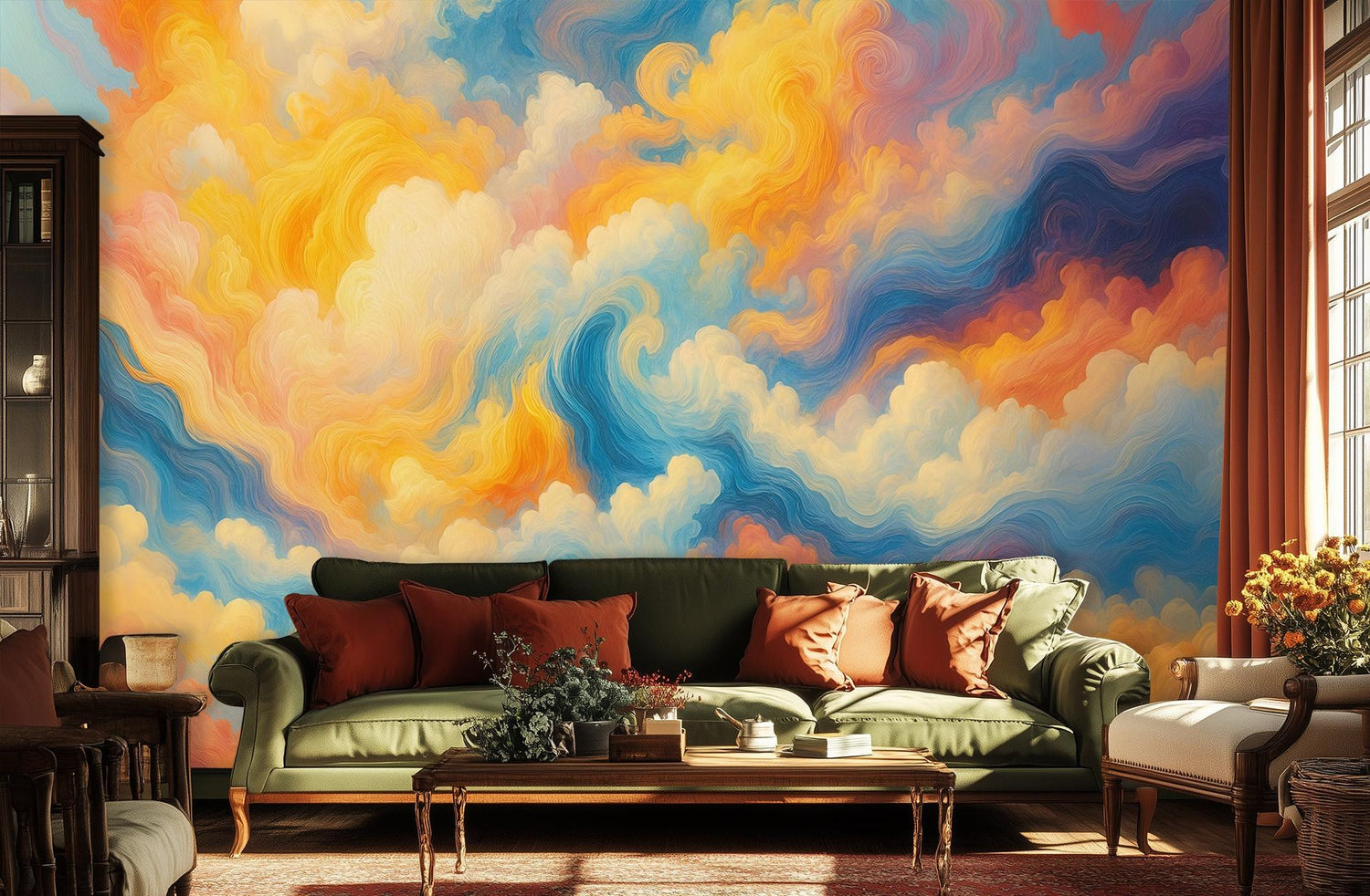 Contemporary Multi Color wallpaper for Living Room