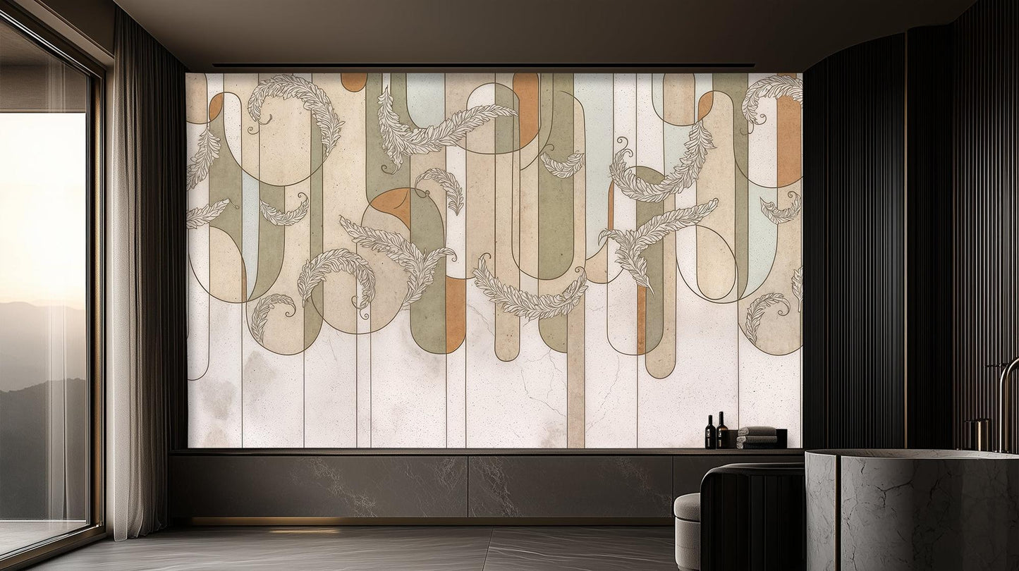 Contemporary Multi Color wallpaper for Living Room