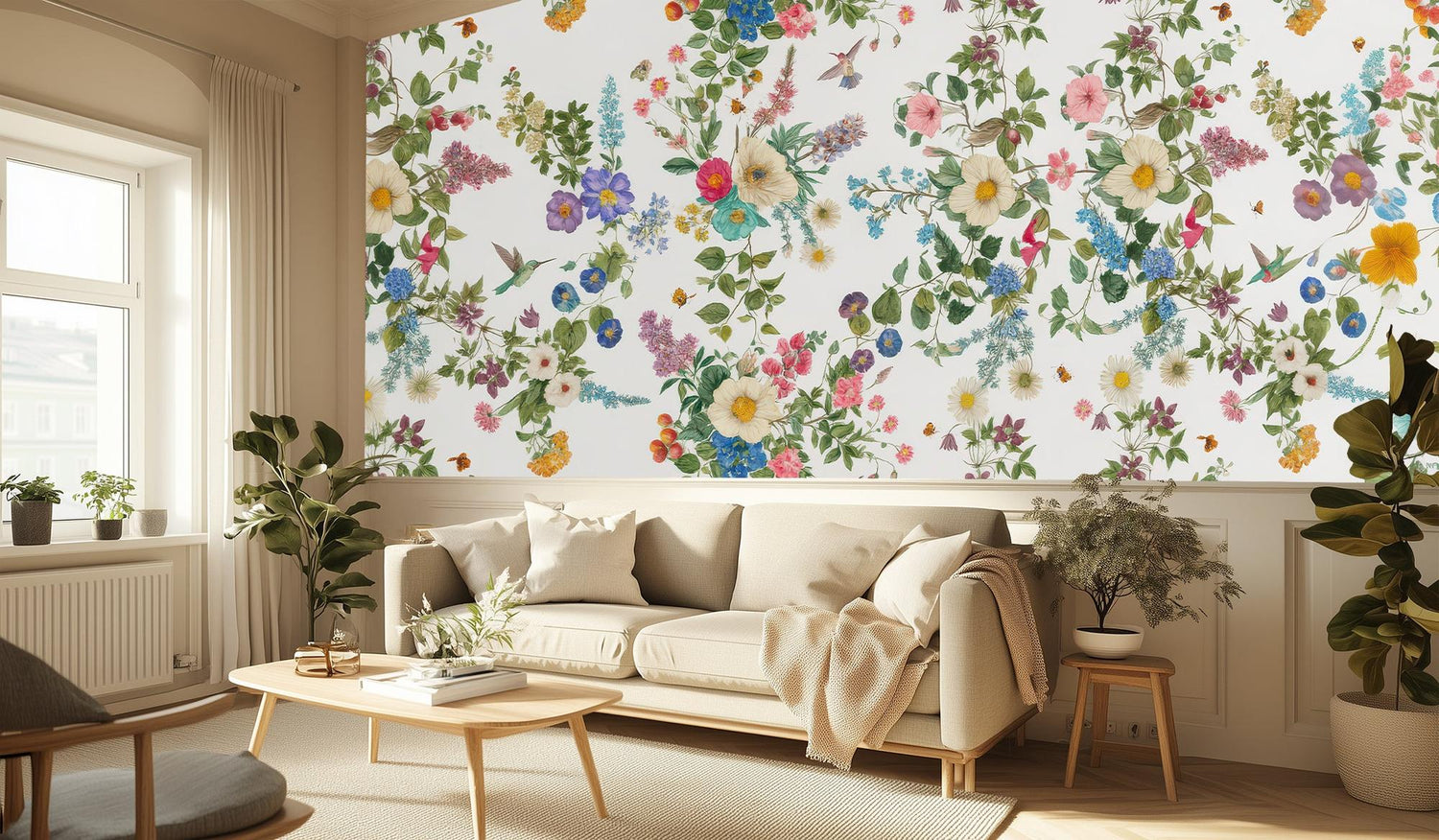 Contemporary Multi Color wallpaper for Living Room