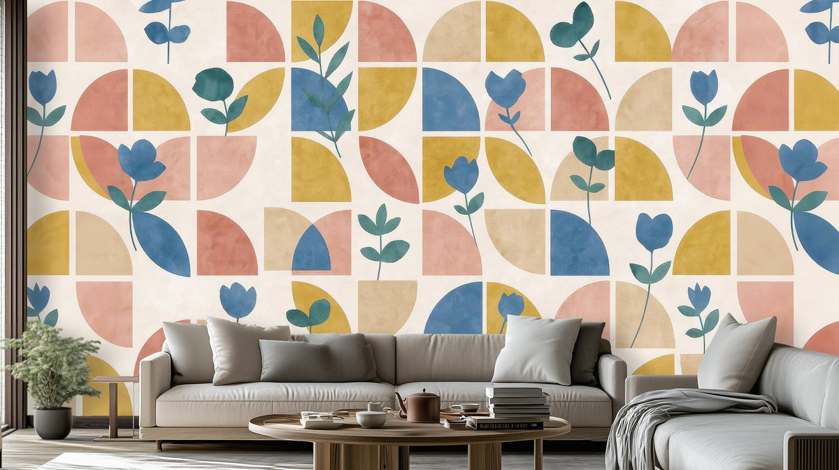 Contemporary Multi Color wallpaper for Living Room