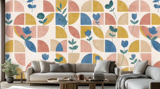 Contemporary Multi Color wallpaper for Living Room