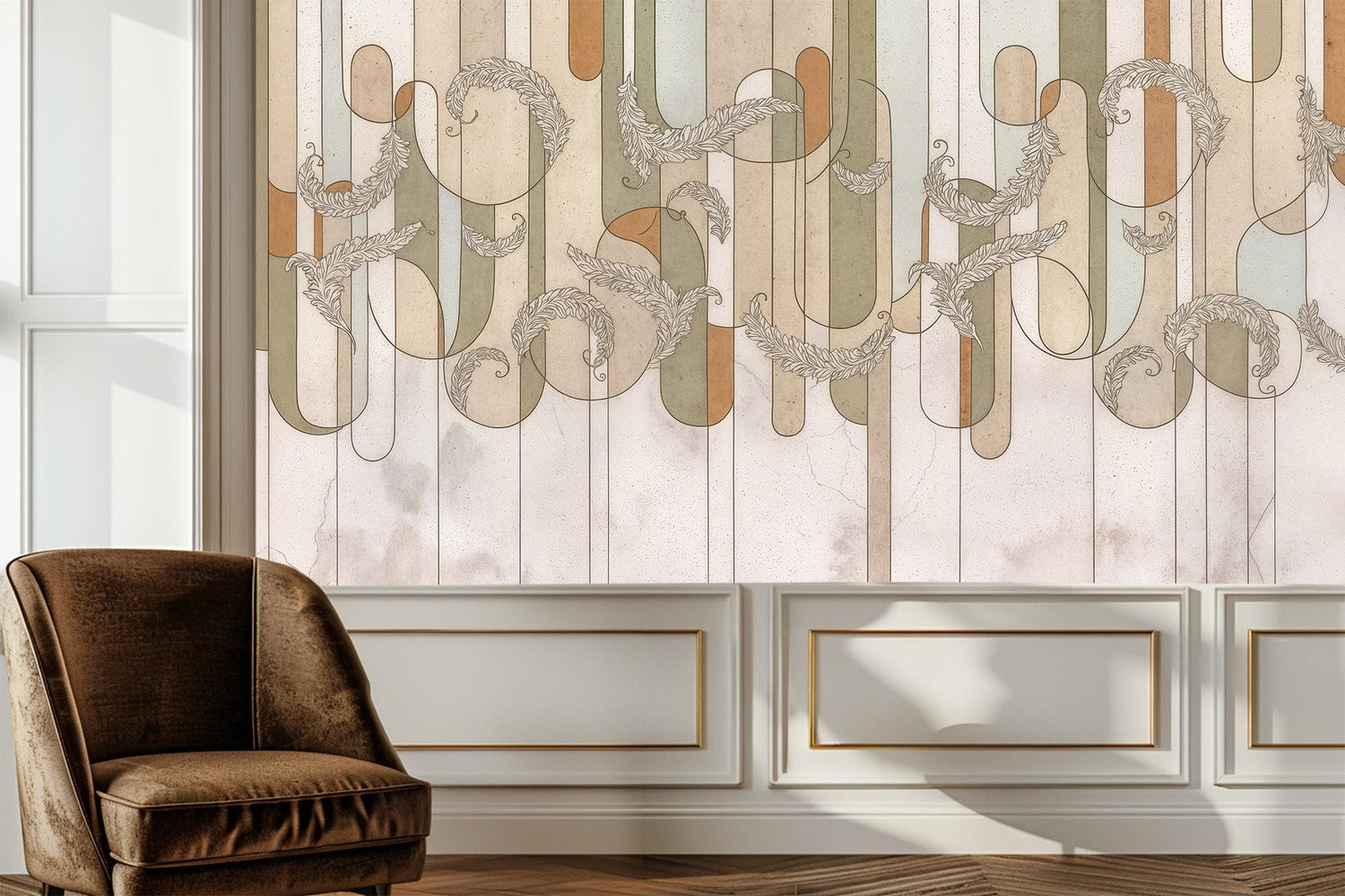 Contemporary Multi Color wallpaper for Living Room