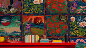 Contemporary Multi Color wallpaper for Living Room