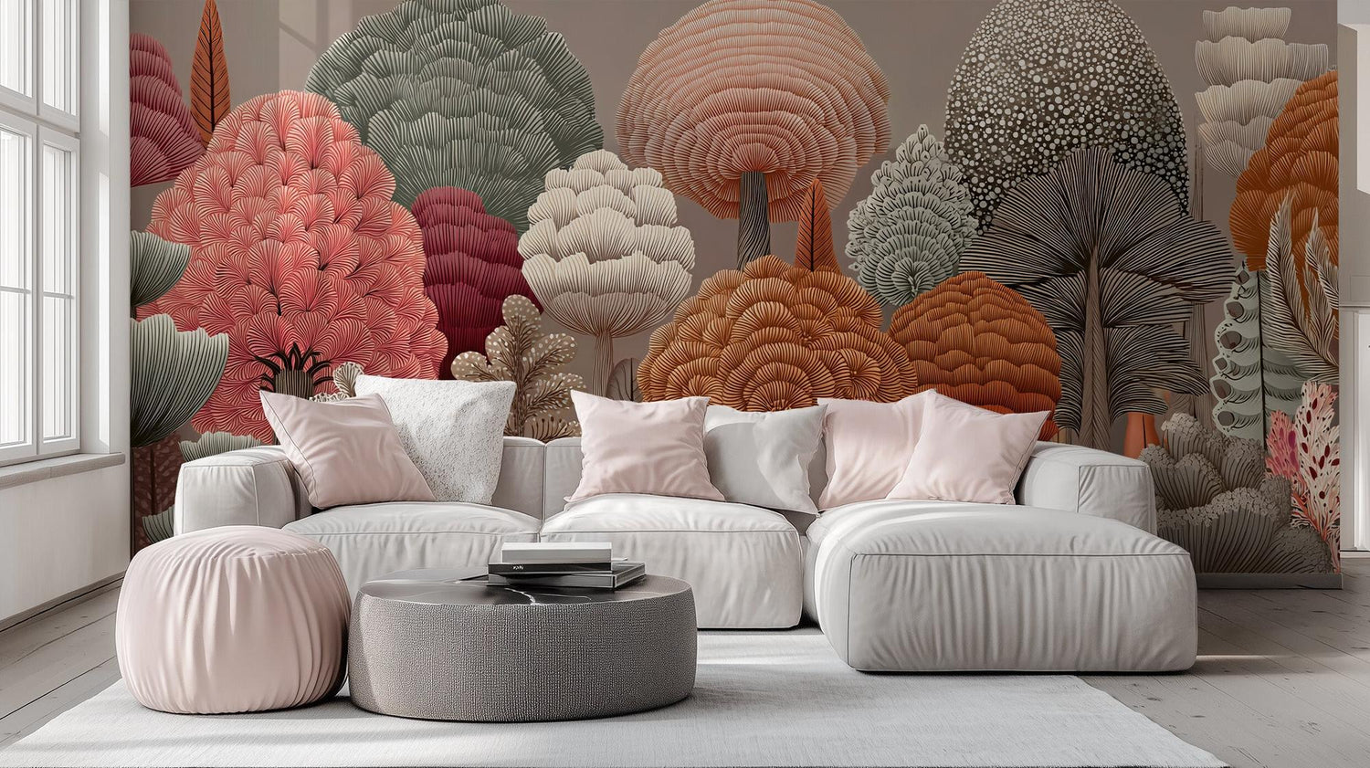 Contemporary Multi Color wallpaper for Living Room