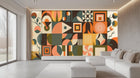 Contemporary Multi Color wallpaper for Living Room
