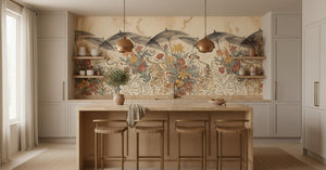 Eclectic Multi Color wallpaper for Dining Room