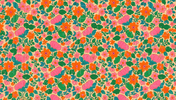 Canlı Floral Bahçe Duvar Kağıdı - Sample