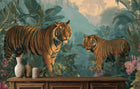 Eclectic Multi Color wallpaper for Living Room