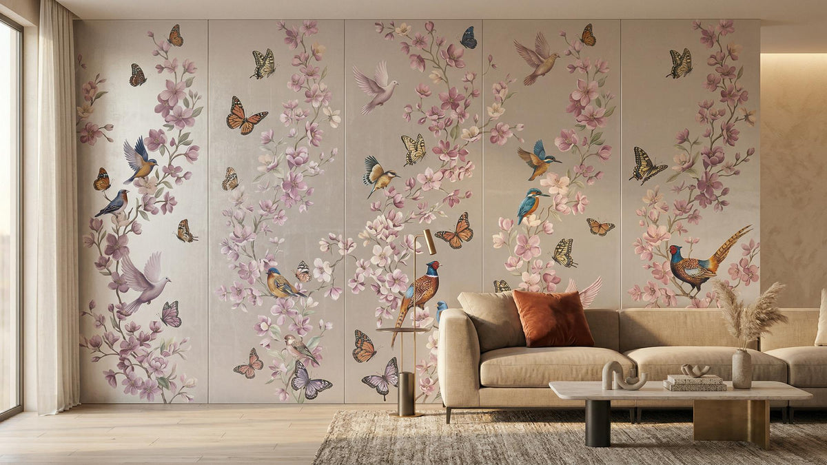 Eclectic Multi Color wallpaper for Living Room