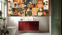 Modern Multi Color wallpaper for Bathroom