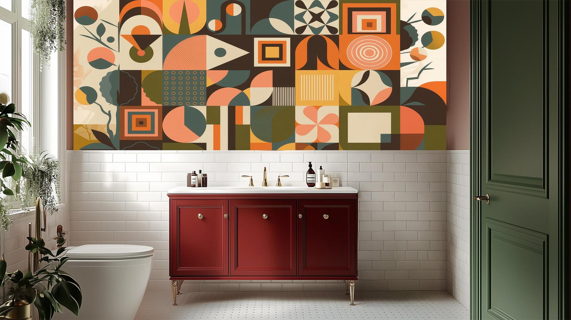 Banyo için Modern Çok Renkli duvar kağıdı