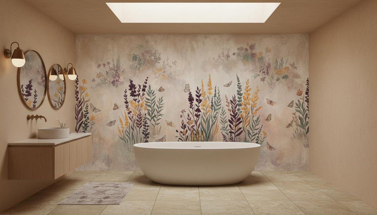 Modern Multi Color wallpaper for Bathroom