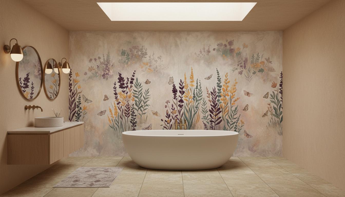 Modern Multi Color wallpaper for Bathroom