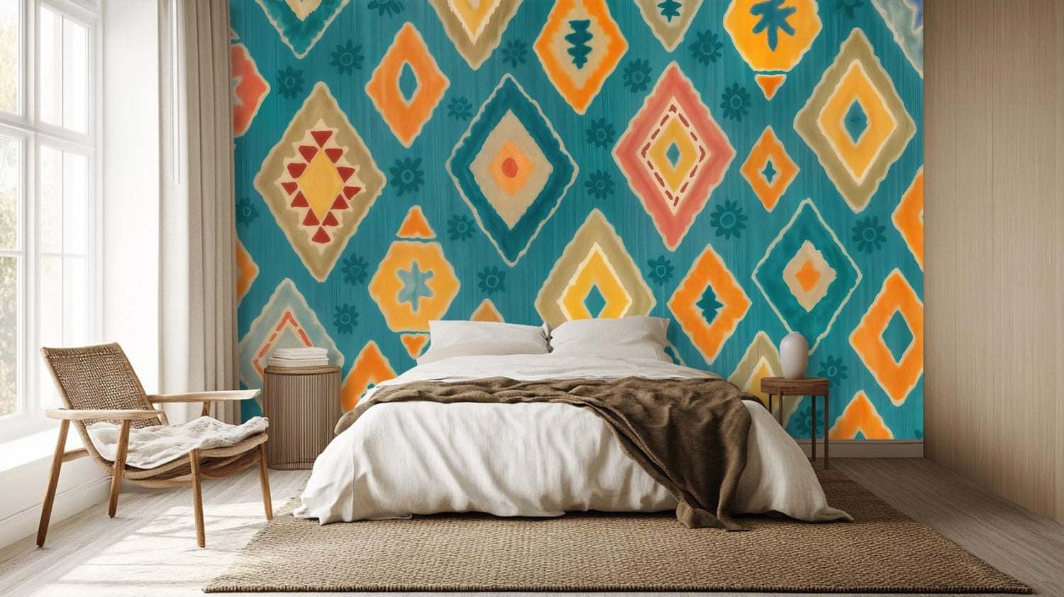 Modern Multi Color wallpaper for Bedroom