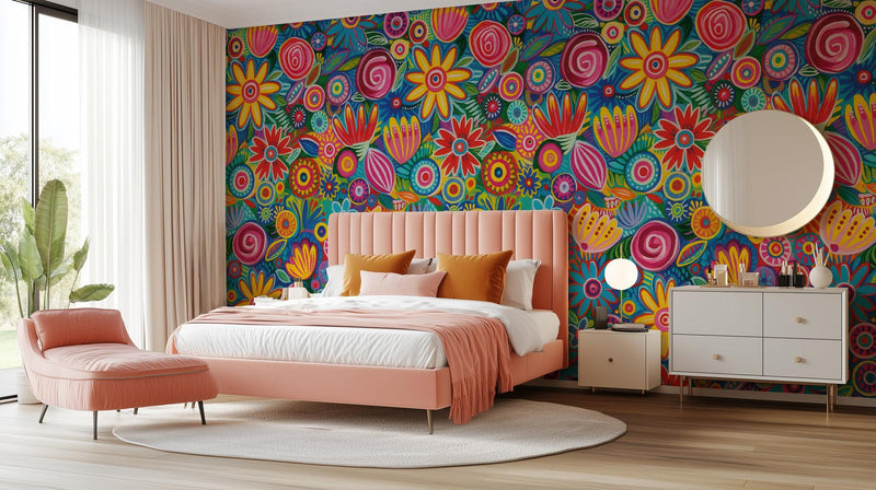 Modern Multi Color wallpaper for Bedroom