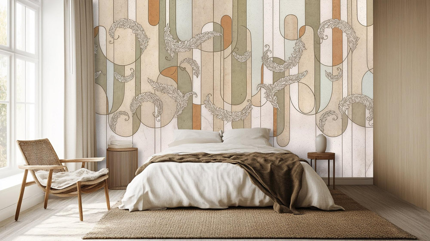 Modern Multi Color wallpaper for Bedroom