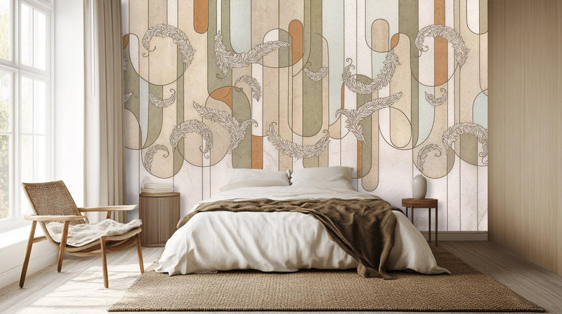 Modern Multi Color wallpaper for Bedroom