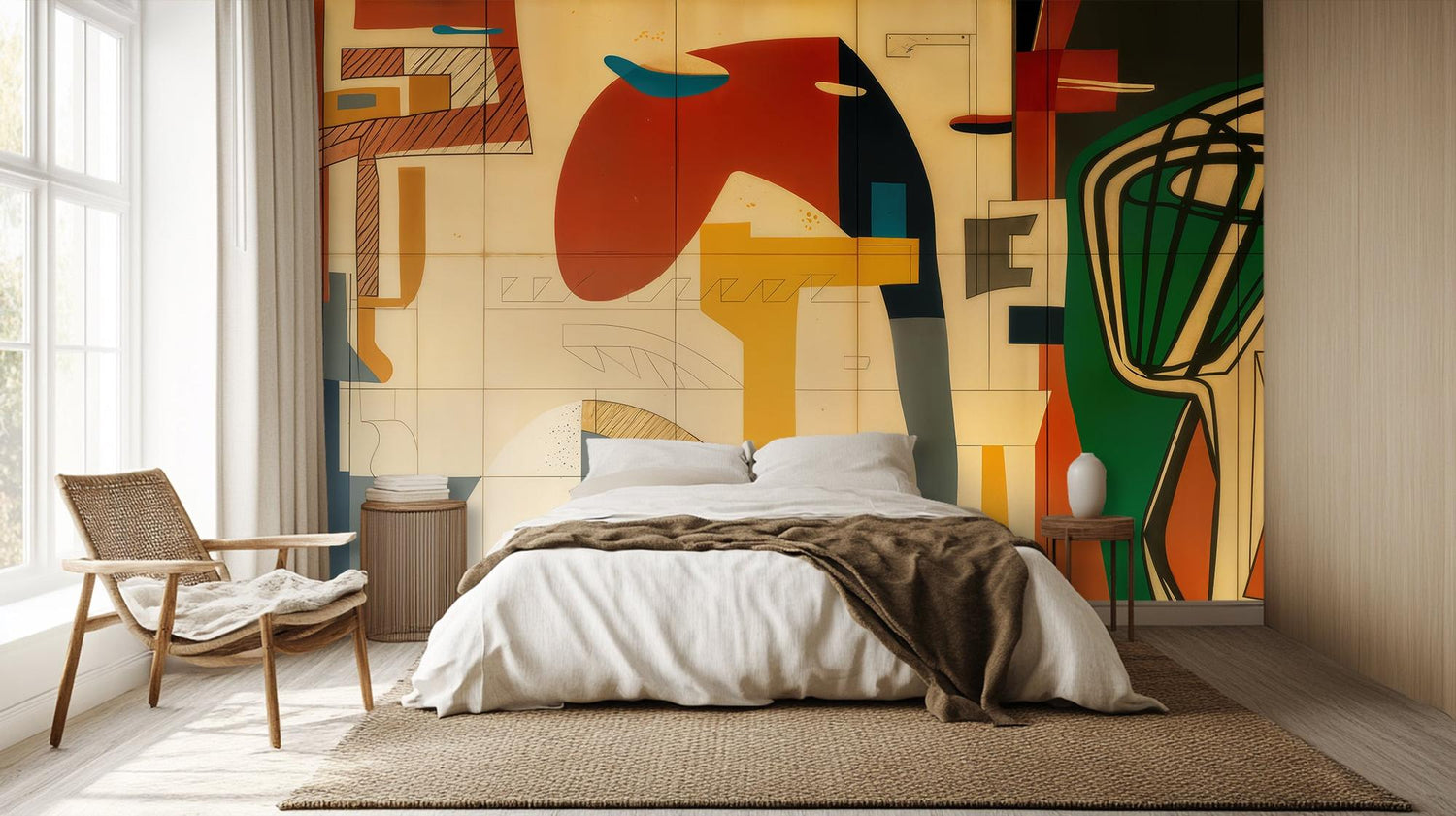 Modern Multi Color wallpaper for Bedroom