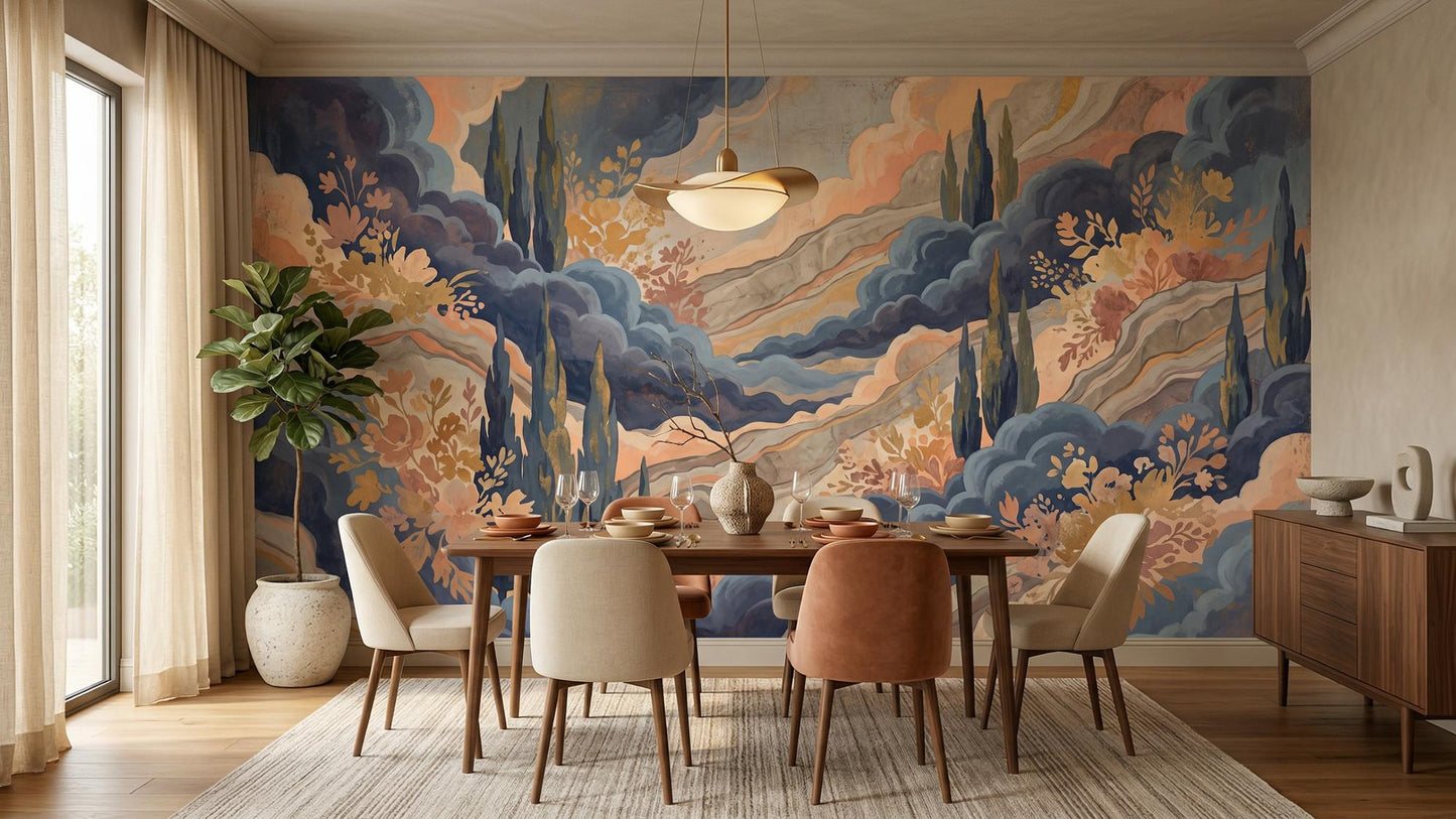 Modern Multi Color wallpaper for Dining Room