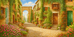Tuscan Garden Archway Wallpaper