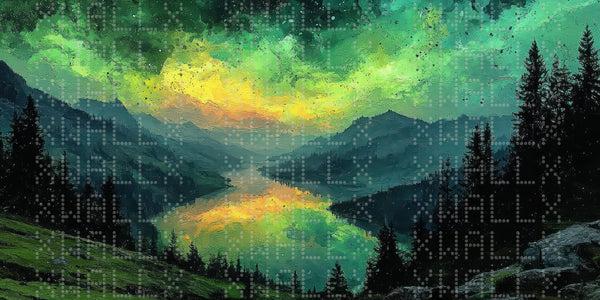 Luminous Forest Reflection Wallpaper - Sample