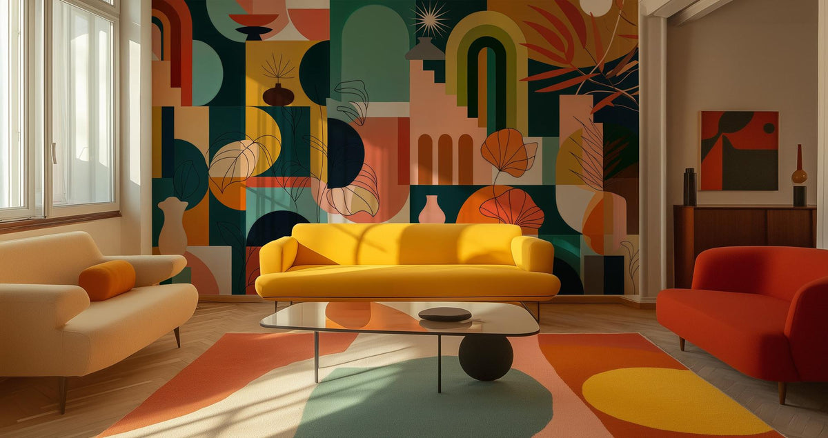 Modern Multi Color wallpaper for Living Room