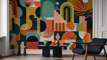Modern Multi Color wallpaper for Living Room