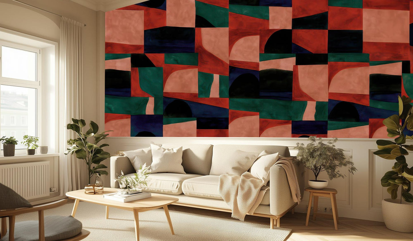 Modern Multi Color wallpaper for Living Room