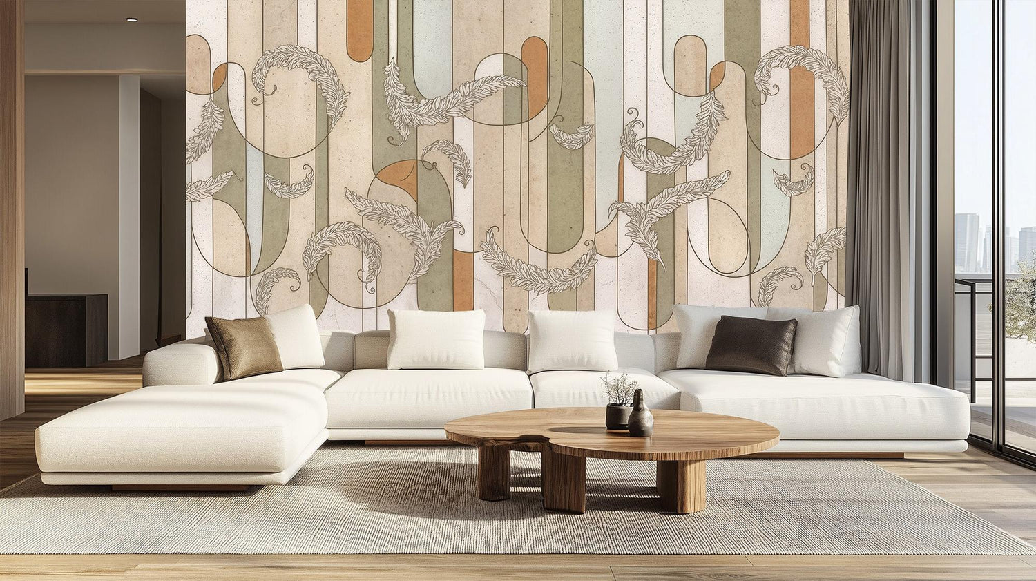 Modern Multi Color wallpaper for Living Room