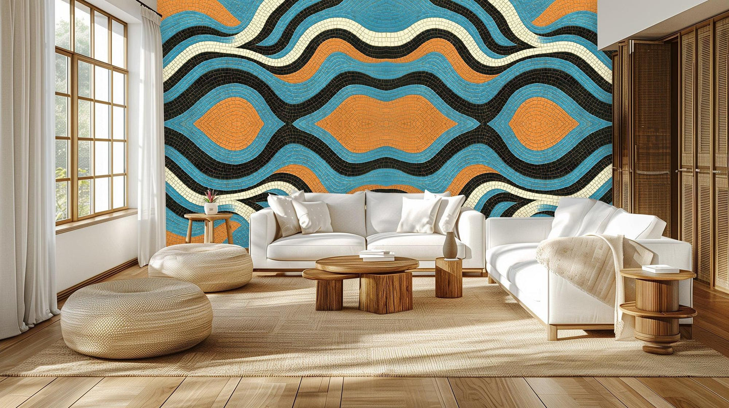 Modern Multi Color wallpaper for Living Room
