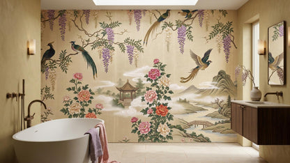 Traditional Multi Color wallpaper for Bathroom