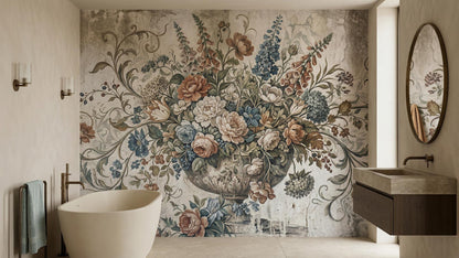 Traditional Multi Color wallpaper for Bathroom