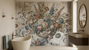 Traditional Multi Color wallpaper for Bathroom