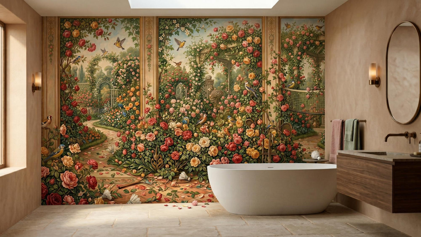 Traditional Multi Color wallpaper for Bathroom