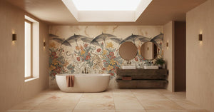 Traditional Multi Color wallpaper for Bathroom