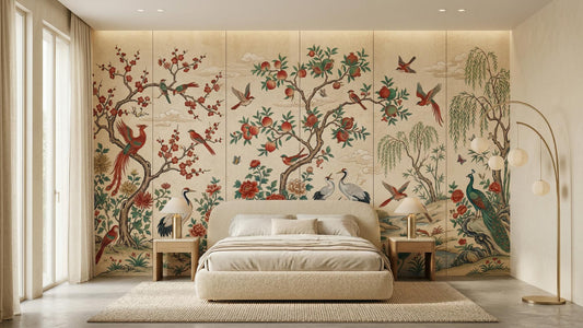 Traditional Multi Color wallpaper for Bedroom
