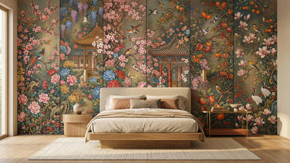Traditional Multi Color wallpaper for Bedroom