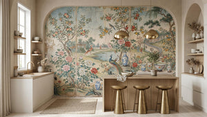 Traditional Multi Color wallpaper for Dining Room