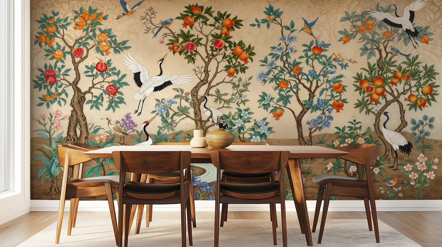 Traditional Multi Color wallpaper for Dining Room