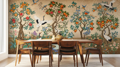 Traditional Multi Color wallpaper for Dining Room