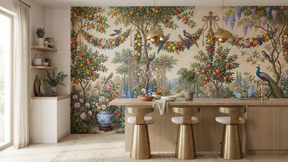 Traditional Multi Color wallpaper for Dining Room