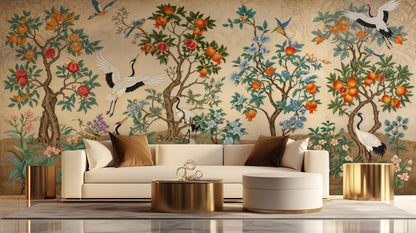 Traditional Multi Color wallpaper for Dining Room