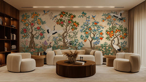 Traditional Multi Color wallpaper for Living Room