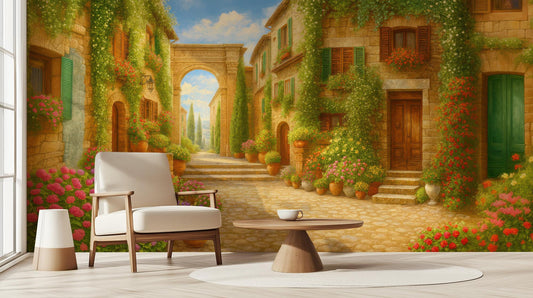 Traditional Multi Color wallpaper for Living Room