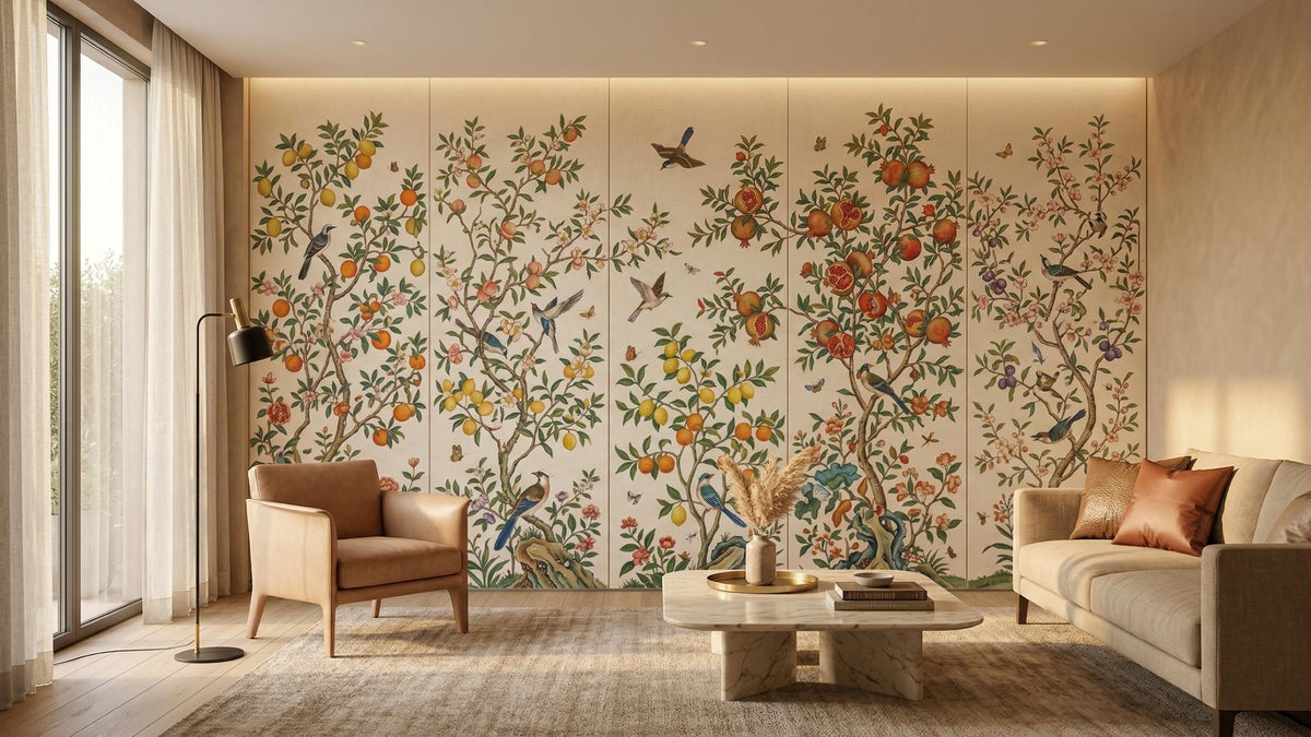 Traditional Multi Color wallpaper for Living Room