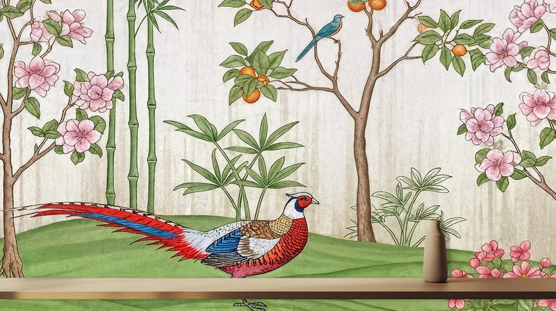 Traditional Multi Color wallpaper for Living Room