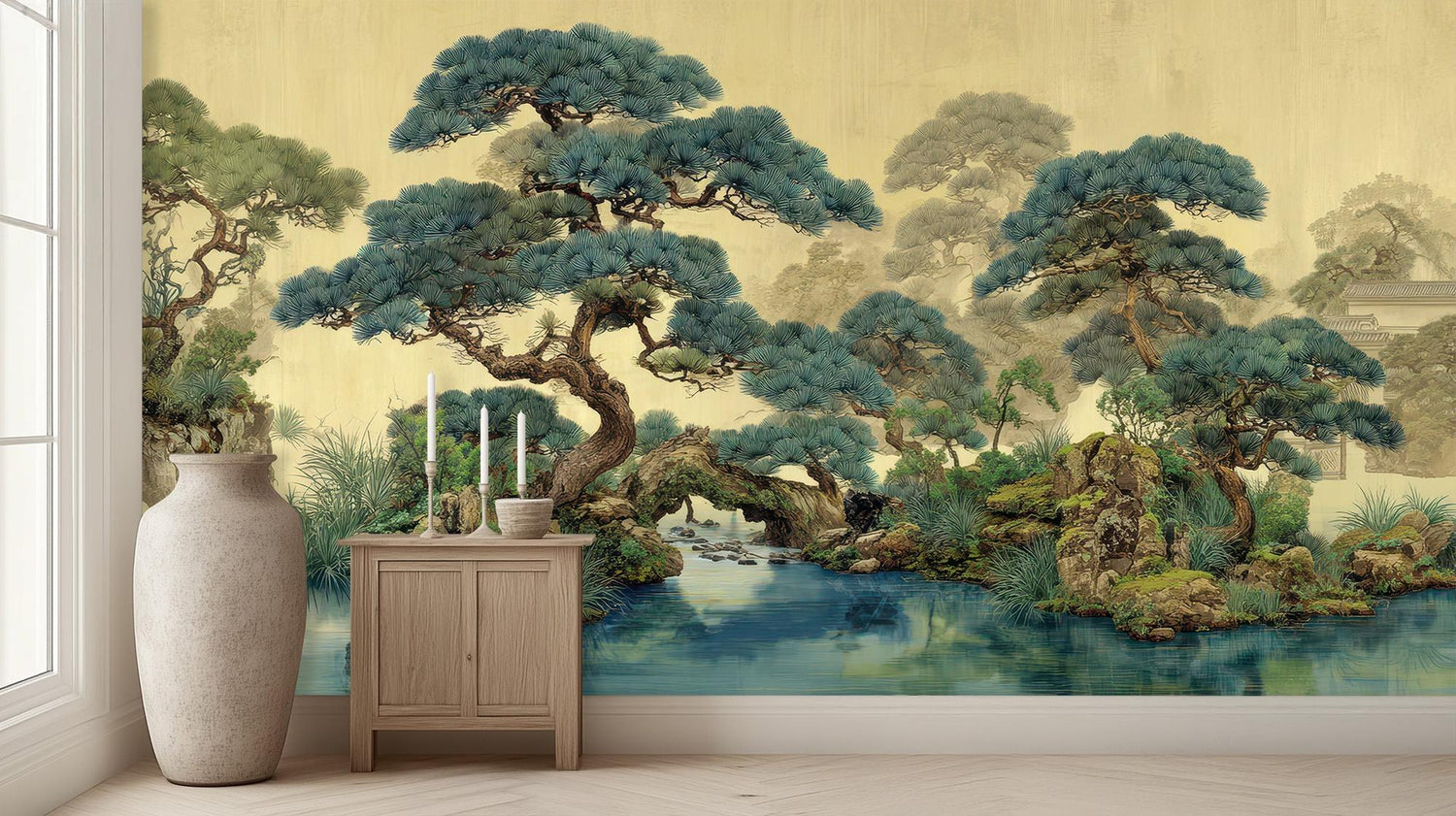 Traditional Multi Color wallpaper for Living Room