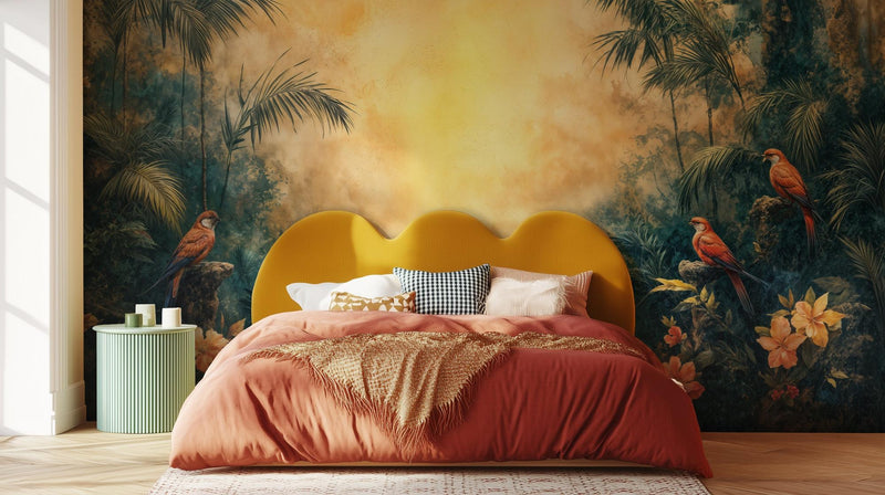 Tropical Multi Color wallpaper for Bedroom